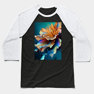 Abstract Flower Baseball T-Shirt